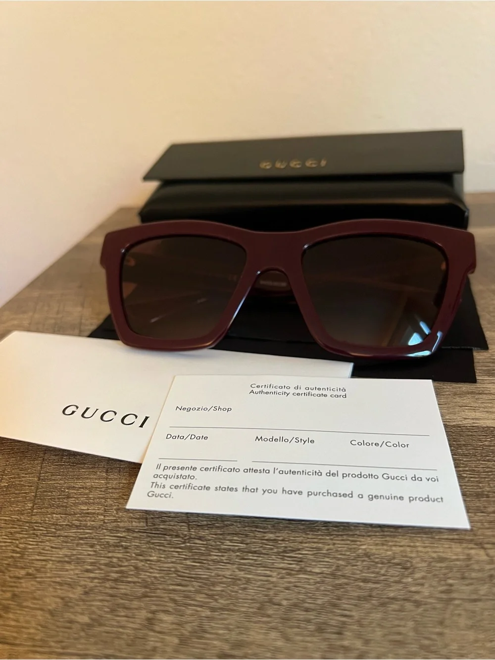 Gucci GG1714S-003 Burgundy Cat-Eye 54mm Sunglasses
